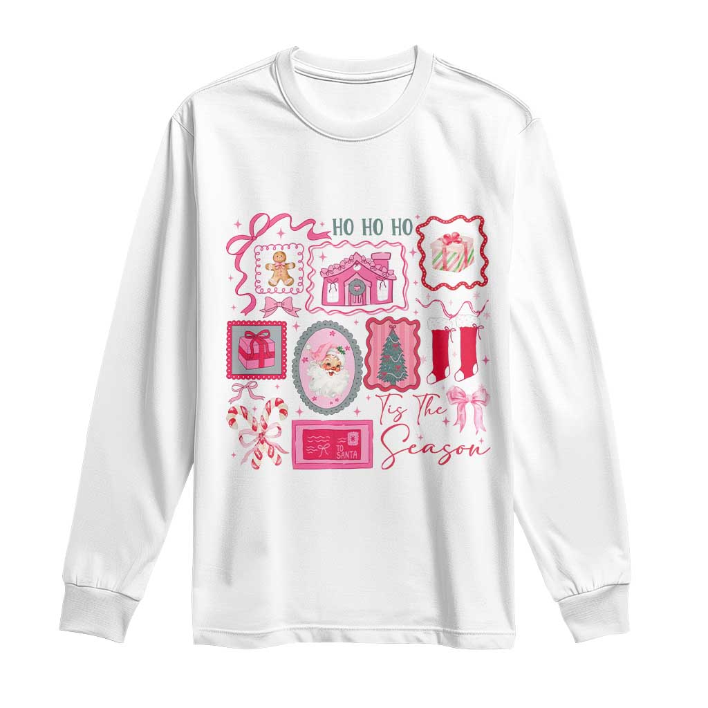 Pink Christmas Long Sleeve Shirt Old Xmas Vintage Pink Santa Claus - Wonder Print Shop