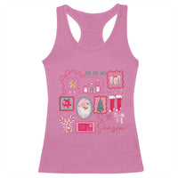 Pink Christmas Racerback Tank Top Old Xmas Vintage Pink Santa Claus - Wonder Print Shop