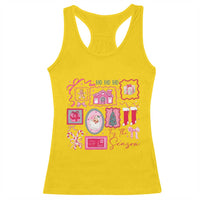 Pink Christmas Racerback Tank Top Old Xmas Vintage Pink Santa Claus - Wonder Print Shop