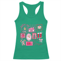 Pink Christmas Racerback Tank Top Old Xmas Vintage Pink Santa Claus - Wonder Print Shop
