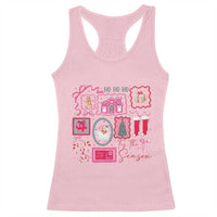Pink Christmas Racerback Tank Top Old Xmas Vintage Pink Santa Claus - Wonder Print Shop