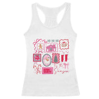 Pink Christmas Racerback Tank Top Old Xmas Vintage Pink Santa Claus - Wonder Print Shop