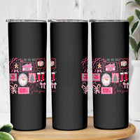 Pink Christmas Skinny Tumbler Old Xmas Vintage Pink Santa Claus - Wonder Print Shop