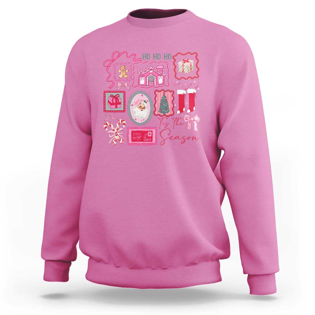 Pink Christmas Sweatshirt Old Xmas Vintage Pink Santa Claus - undefined