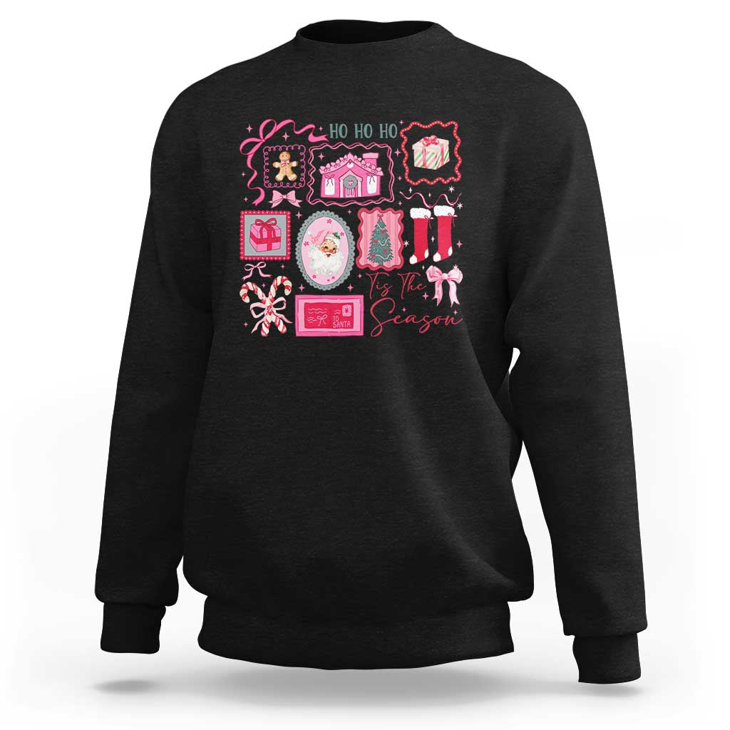 Pink Christmas Sweatshirt Old Xmas Vintage Pink Santa Claus - undefined