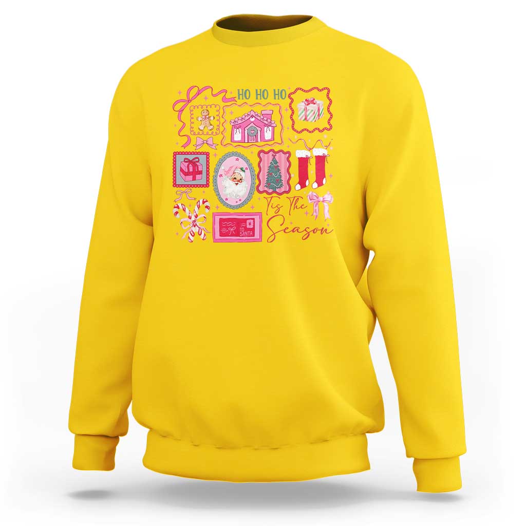 Pink Christmas Sweatshirt Old Xmas Vintage Pink Santa Claus - undefined