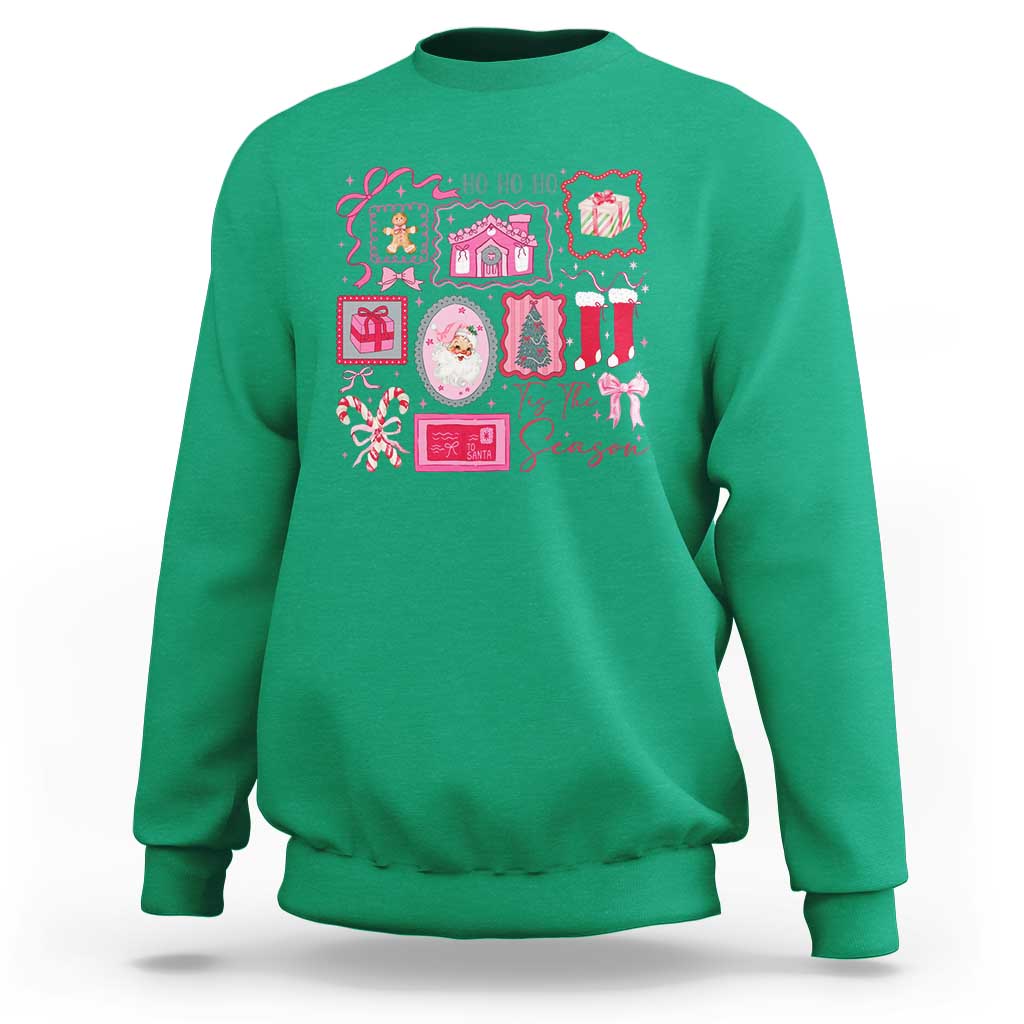 Pink Christmas Sweatshirt Old Xmas Vintage Pink Santa Claus - undefined