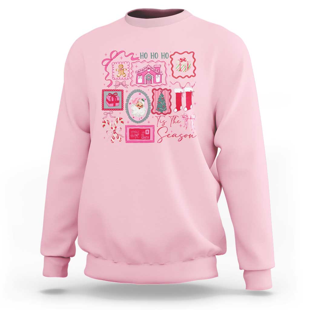 Pink Christmas Sweatshirt Old Xmas Vintage Pink Santa Claus - undefined