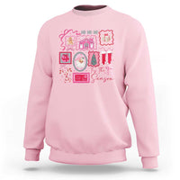 Pink Christmas Sweatshirt Old Xmas Vintage Pink Santa Claus - undefined