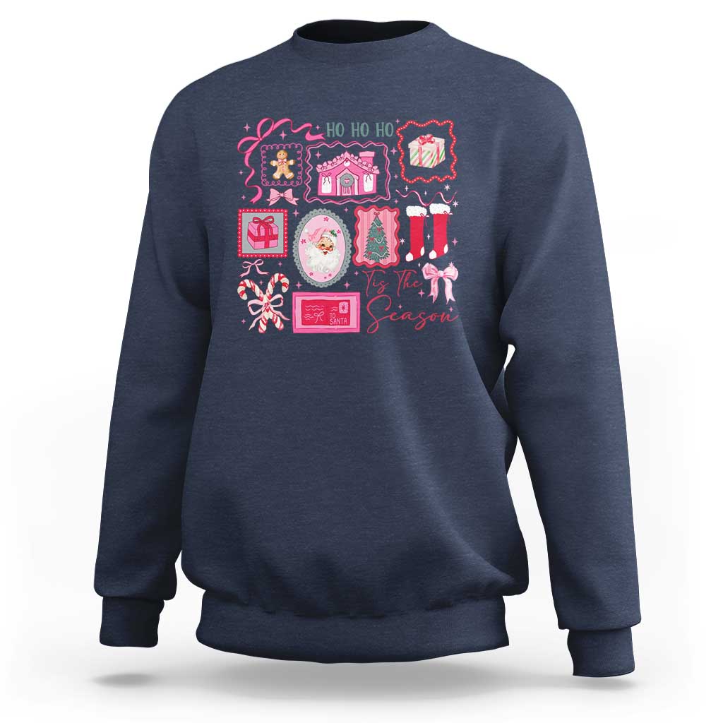 Pink Christmas Sweatshirt Old Xmas Vintage Pink Santa Claus - undefined