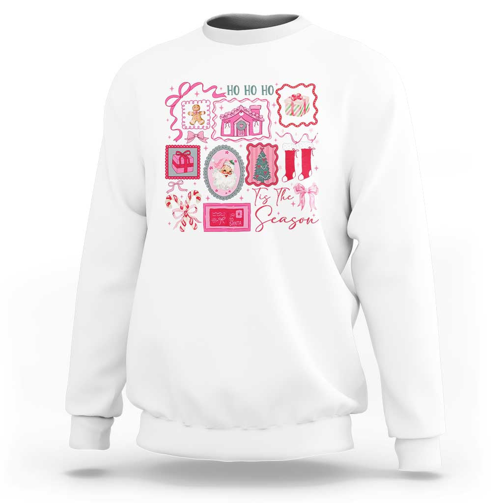 Pink Christmas Sweatshirt Old Xmas Vintage Pink Santa Claus - undefined