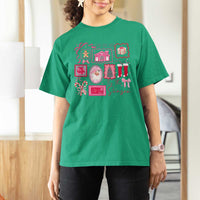 Pink Christmas T Shirt For Women Old Xmas Vintage Pink Santa Claus - Wonder Print Shop