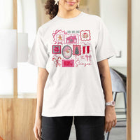 Pink Christmas T Shirt For Women Old Xmas Vintage Pink Santa Claus - Wonder Print Shop