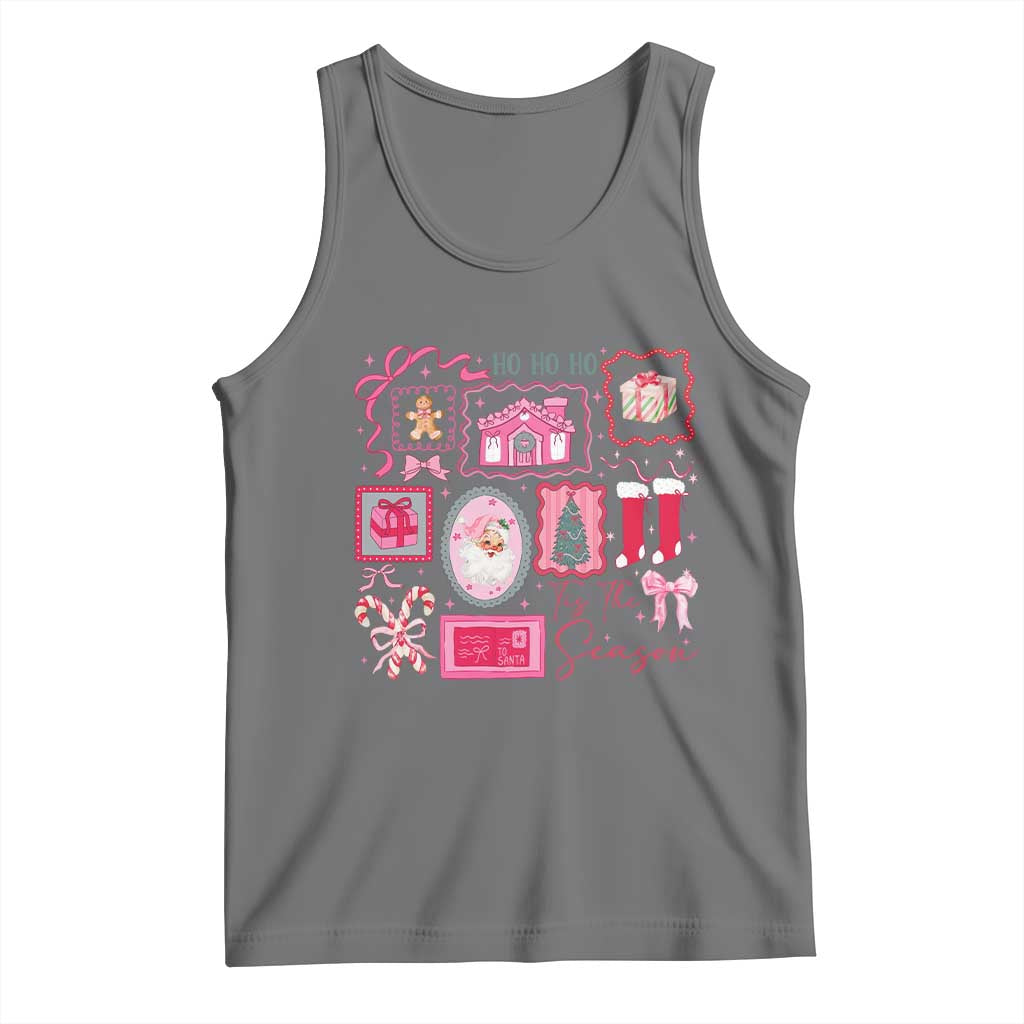 Pink Christmas Tank Top Old Xmas Vintage Pink Santa Claus - Wonder Print Shop