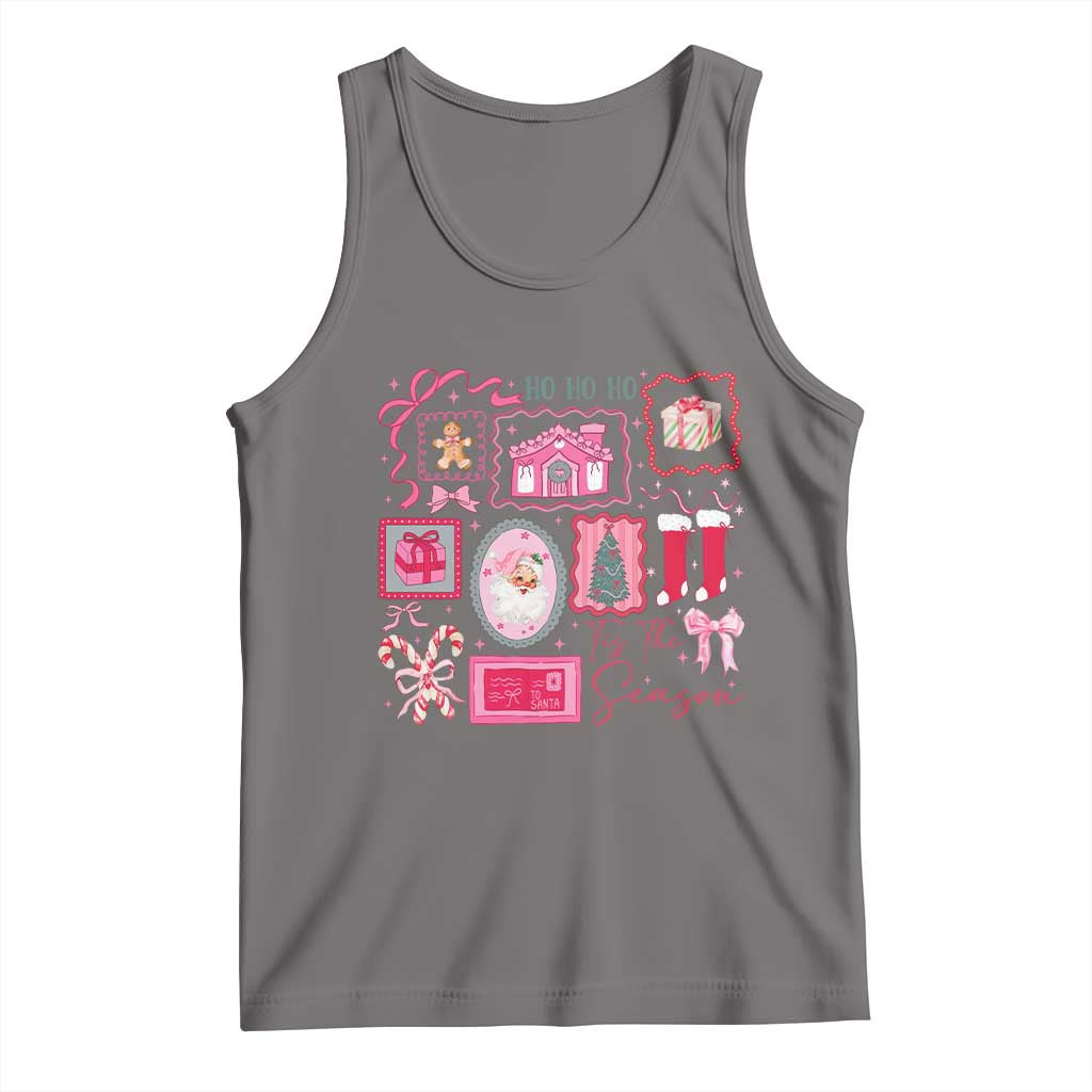 Pink Christmas Tank Top Old Xmas Vintage Pink Santa Claus - Wonder Print Shop
