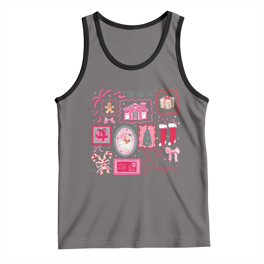 Pink Christmas Tank Top Old Xmas Vintage Pink Santa Claus - Wonder Print Shop