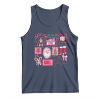 Pink Christmas Tank Top Old Xmas Vintage Pink Santa Claus - Wonder Print Shop