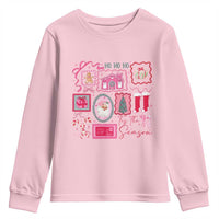 Pink Christmas Youth Sweatshirt Old Xmas Vintage Pink Santa Claus - Wonder Print Shop
