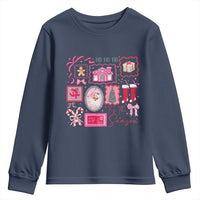 Pink Christmas Youth Sweatshirt Old Xmas Vintage Pink Santa Claus - Wonder Print Shop