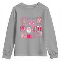 Pink Christmas Youth Sweatshirt Old Xmas Vintage Pink Santa Claus - Wonder Print Shop