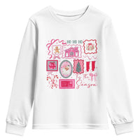 Pink Christmas Youth Sweatshirt Old Xmas Vintage Pink Santa Claus - Wonder Print Shop