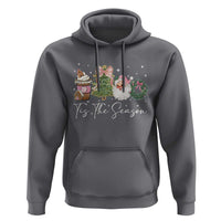 Christmas Tis The Season Hoodie Cute Winter Old Xmas Vintage Pink Santa Claus - Wonder Print Shop
