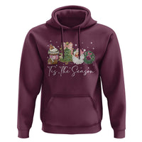 Christmas Tis The Season Hoodie Cute Winter Old Xmas Vintage Pink Santa Claus - Wonder Print Shop