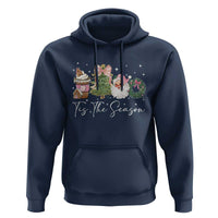 Christmas Tis The Season Hoodie Cute Winter Old Xmas Vintage Pink Santa Claus - Wonder Print Shop