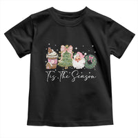 Christmas Tis The Season Toddler T Shirt Cute Winter Old Xmas Vintage Pink Santa Claus - Wonder Print Shop