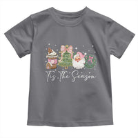 Christmas Tis The Season Toddler T Shirt Cute Winter Old Xmas Vintage Pink Santa Claus - Wonder Print Shop