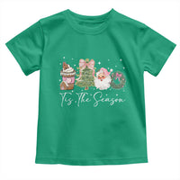Christmas Tis The Season Toddler T Shirt Cute Winter Old Xmas Vintage Pink Santa Claus - Wonder Print Shop