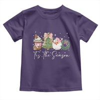 Christmas Tis The Season Toddler T Shirt Cute Winter Old Xmas Vintage Pink Santa Claus - Wonder Print Shop