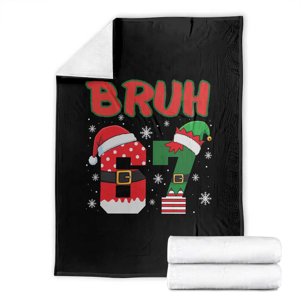 67 Christmas Throw Blanket Six Seven Bruh Funny Boys Kids Meme Pajamas Gen Alpha Slang - Wonder Print Shop