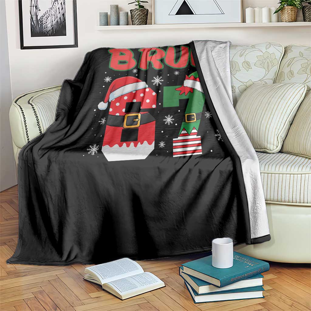 67 Christmas Throw Blanket Six Seven Bruh Funny Boys Kids Meme Pajamas Gen Alpha Slang - Wonder Print Shop