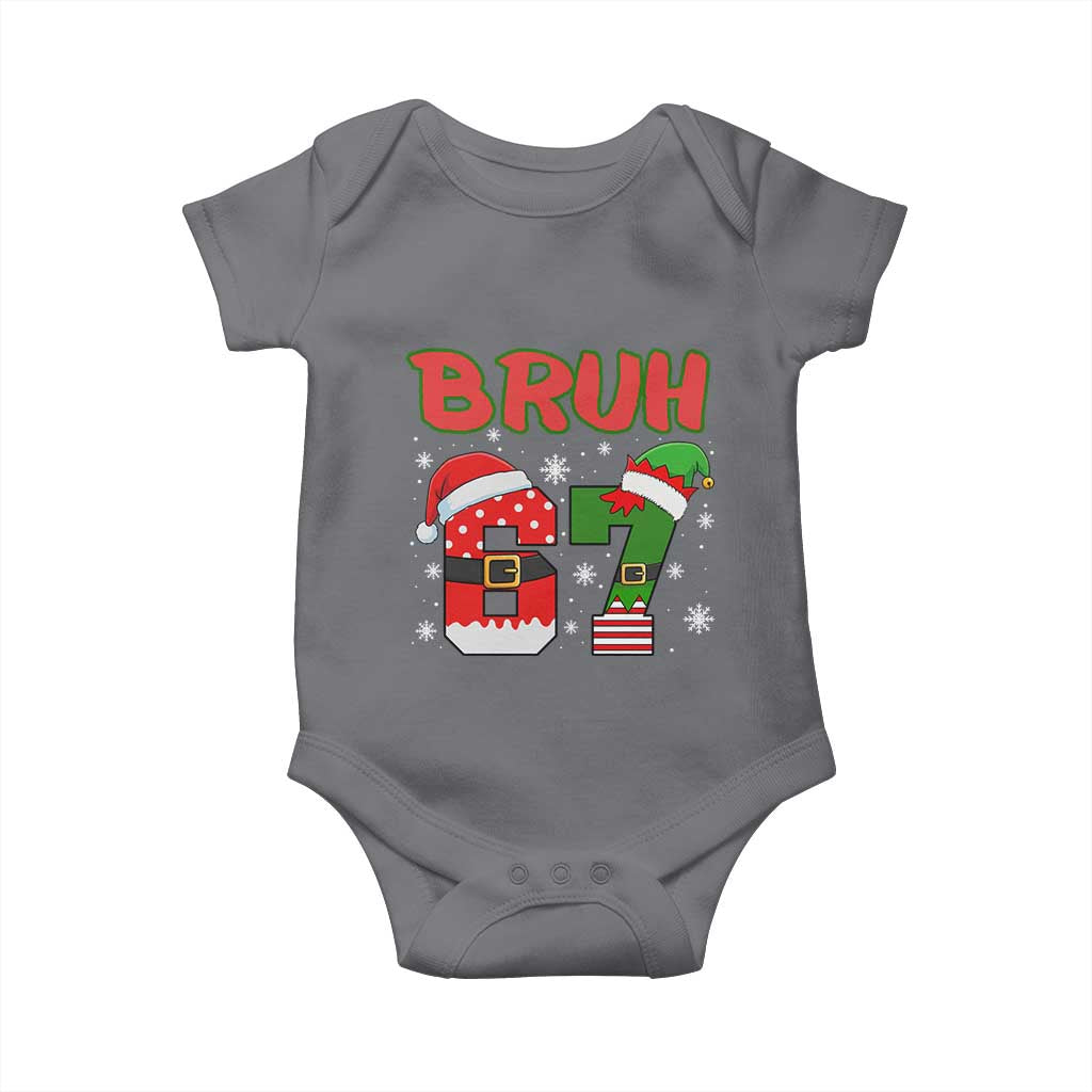 67 Christmas Baby Onesie Six Seven Bruh Funny Boys Kids Meme Pajamas Gen Alpha Slang - Wonder Print Shop