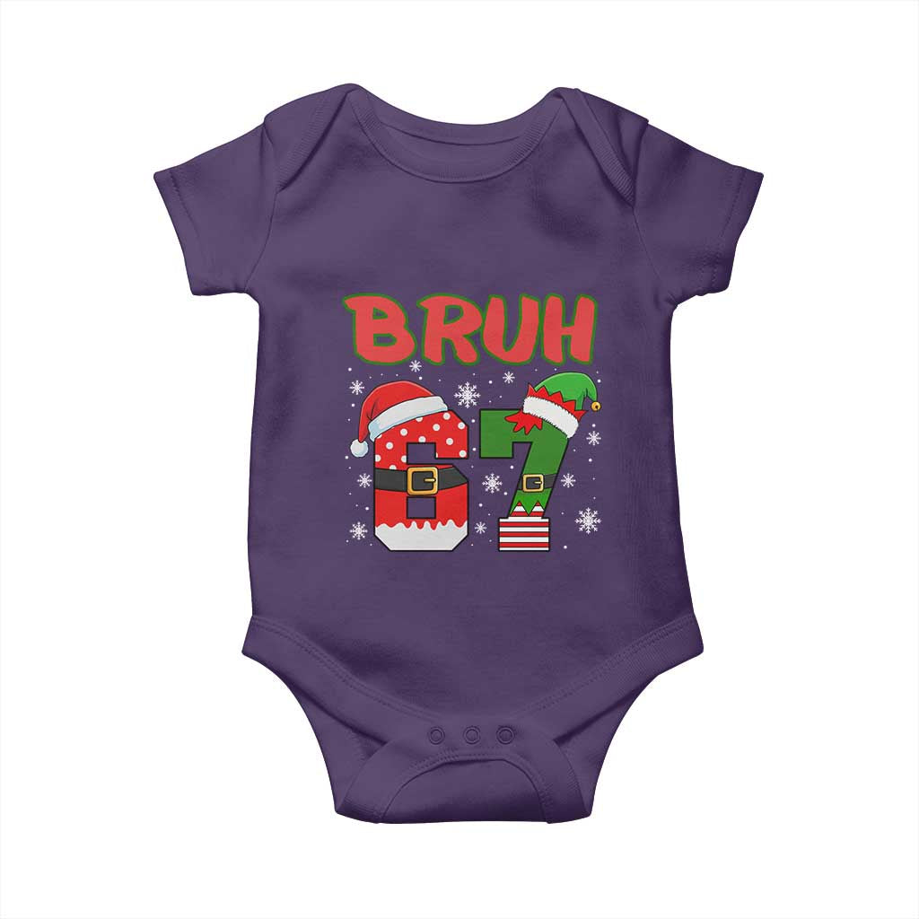 67 Christmas Baby Onesie Six Seven Bruh Funny Boys Kids Meme Pajamas Gen Alpha Slang - Wonder Print Shop