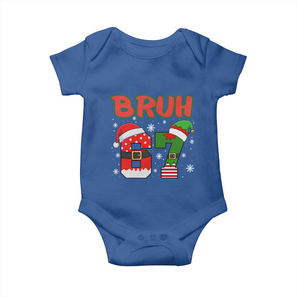 67 Christmas Baby Onesie Six Seven Bruh Funny Boys Kids Meme Pajamas Gen Alpha Slang - Wonder Print Shop