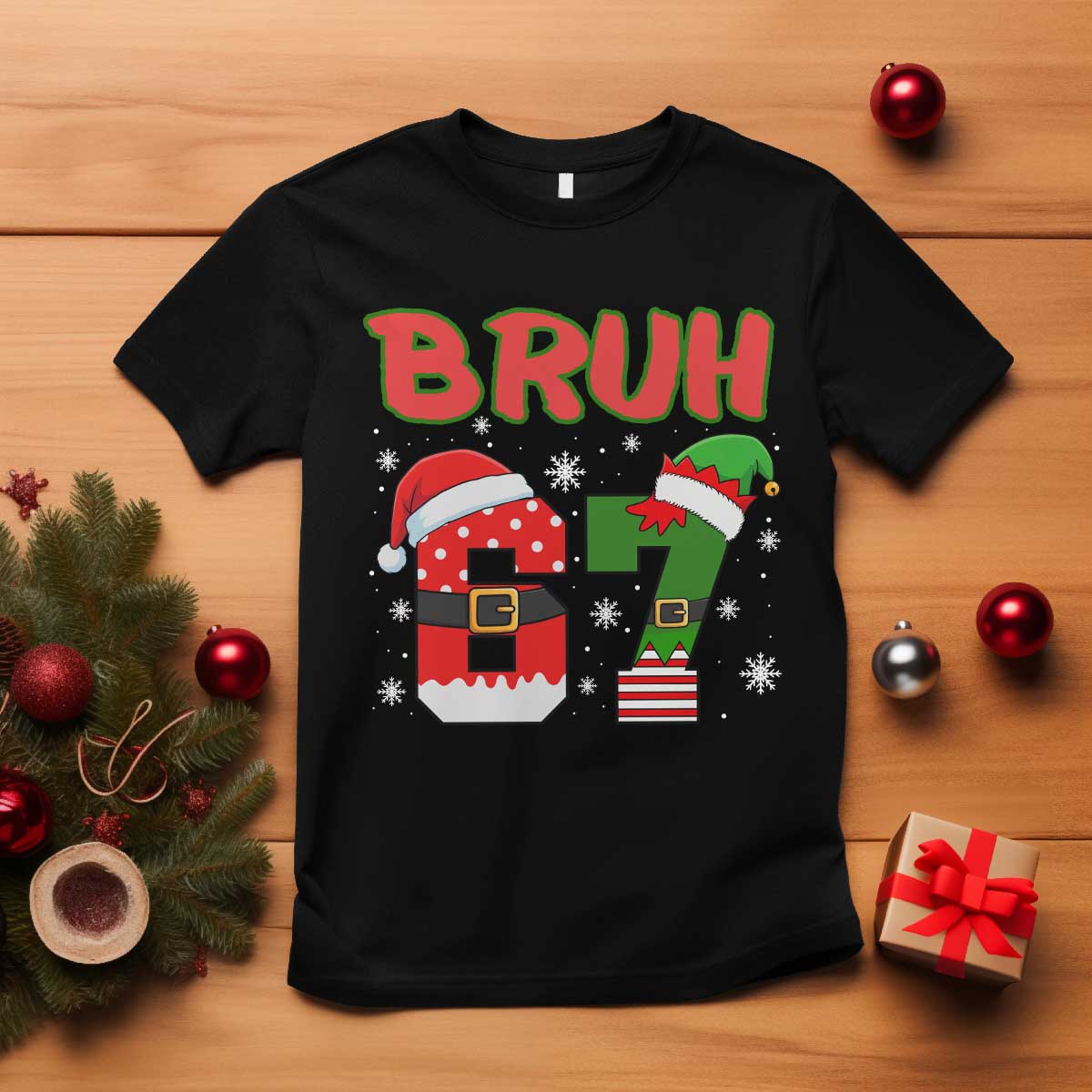 67 Christmas T Shirt Six Seven Bruh Funny Boys Kids Meme Pajamas Gen Alpha Slang - Wonder Print Shop