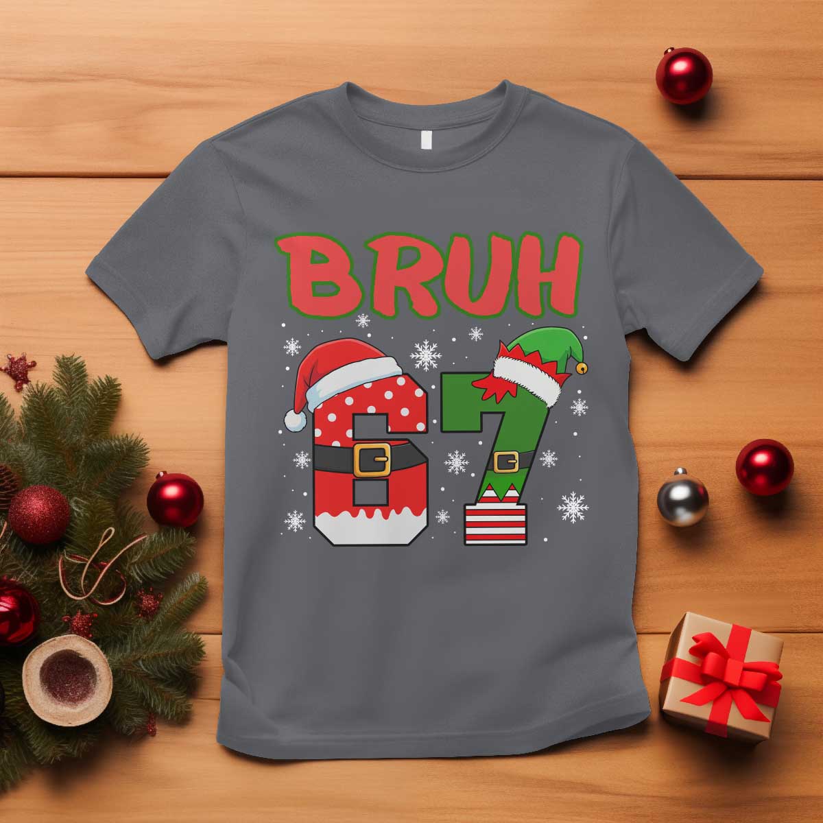67 Christmas T Shirt Six Seven Bruh Funny Boys Kids Meme Pajamas Gen Alpha Slang - Wonder Print Shop