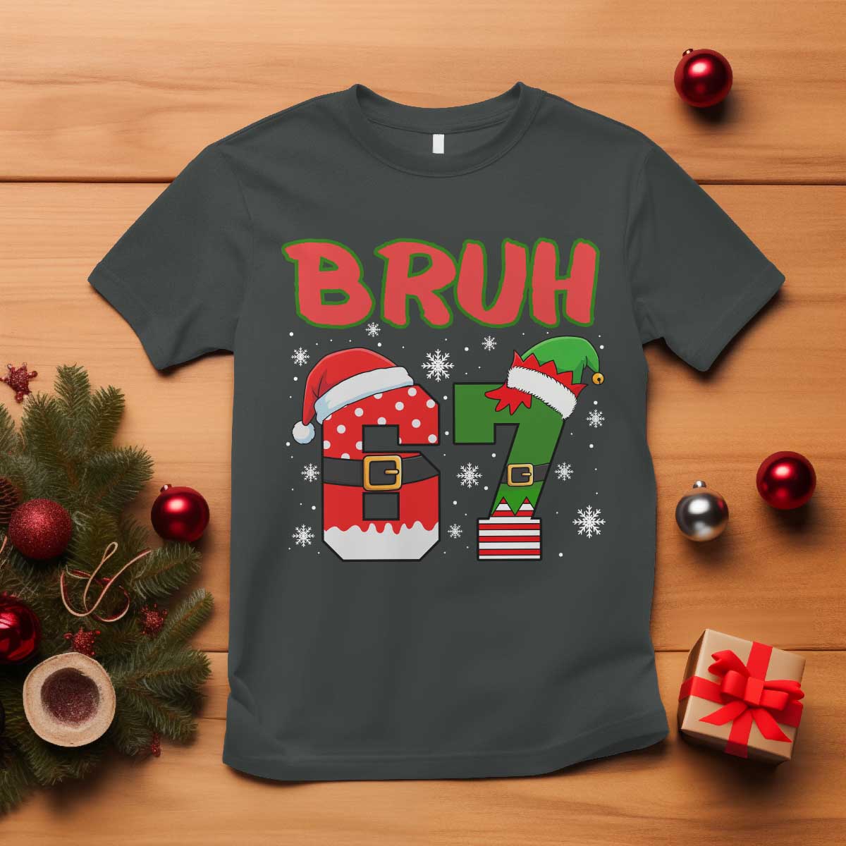 67 Christmas T Shirt Six Seven Bruh Funny Boys Kids Meme Pajamas Gen Alpha Slang - Wonder Print Shop