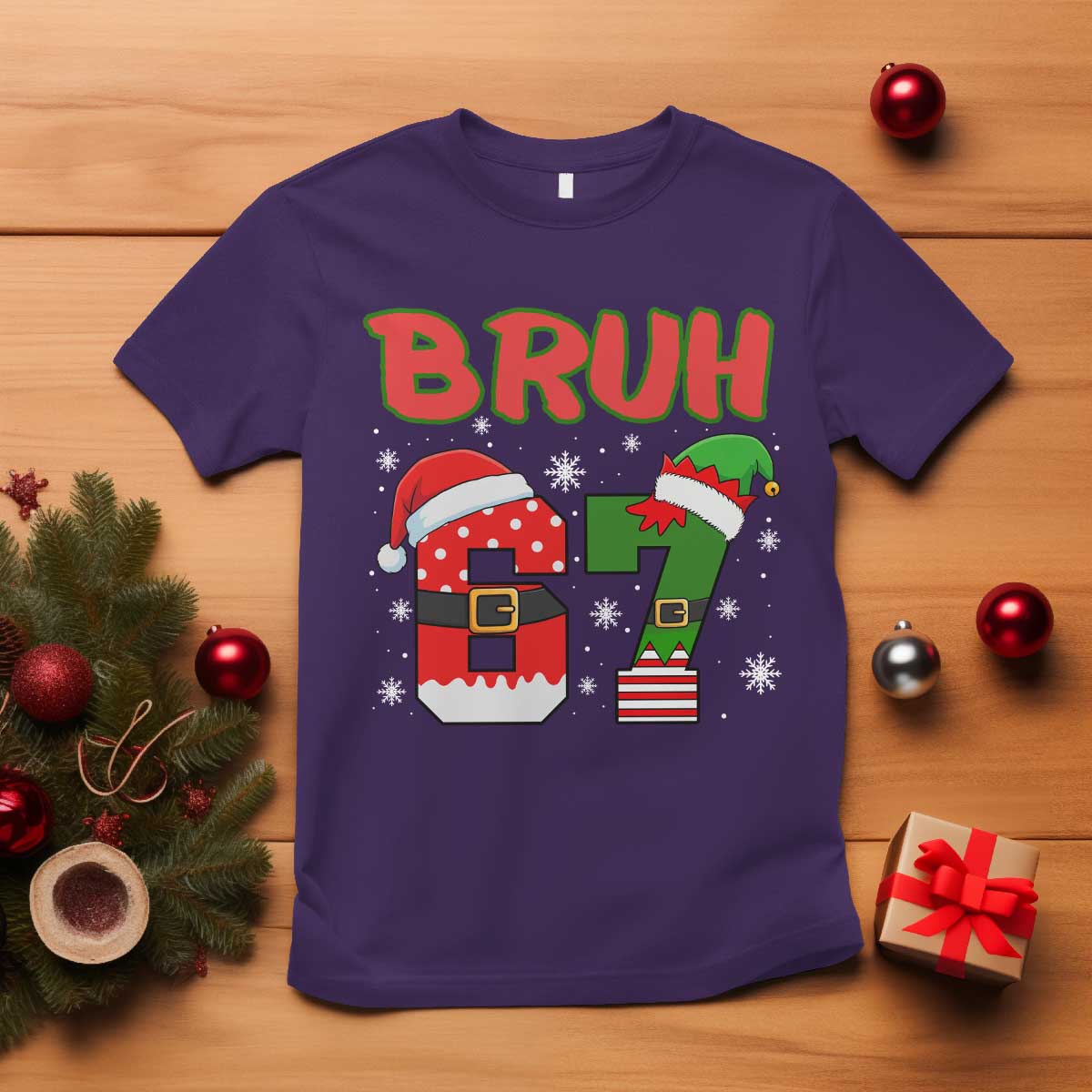67 Christmas T Shirt Six Seven Bruh Funny Boys Kids Meme Pajamas Gen Alpha Slang - Wonder Print Shop