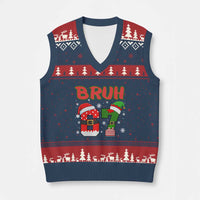 67 Xmas V-Neck Knit Sweater Vest Six Seven Bruh Funny Boys Kids Meme Pajamas Gen Alpha Slang - Wonder Print Shop