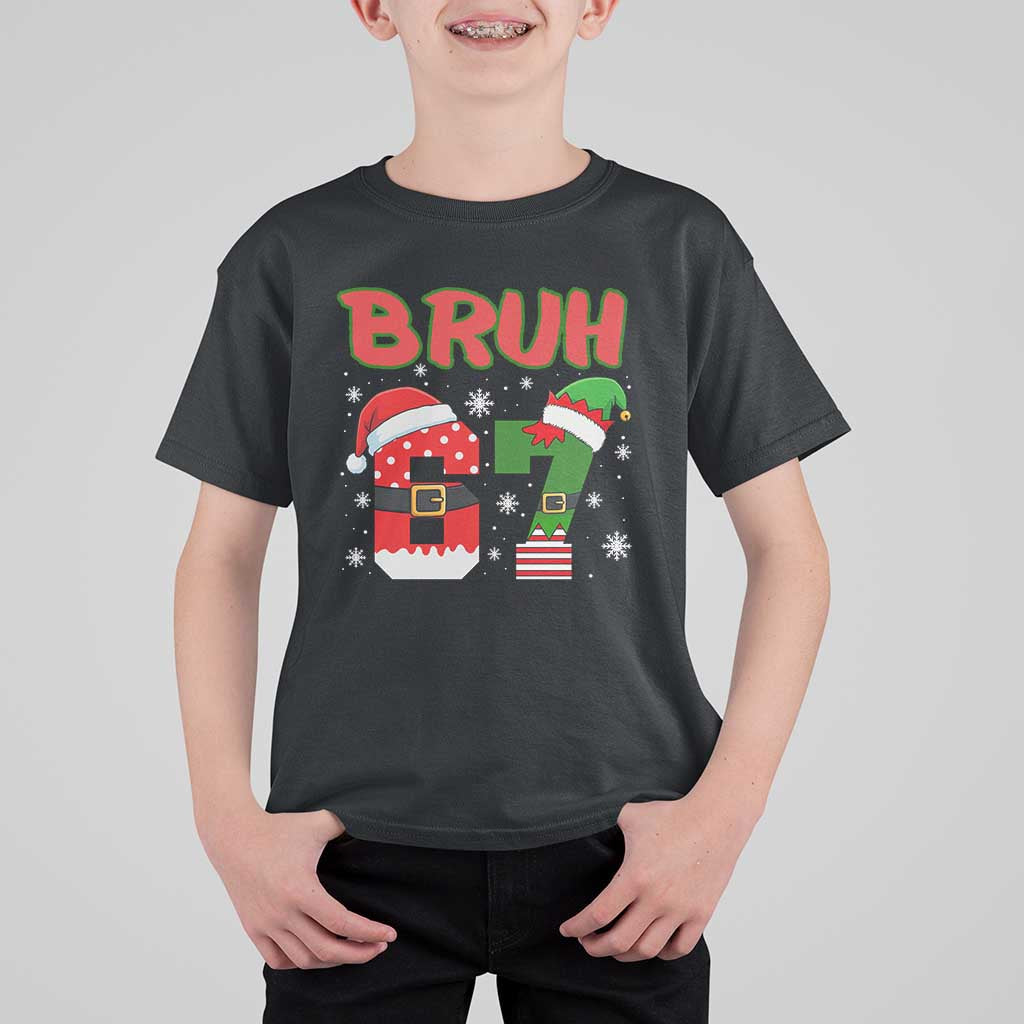 67 Christmas T Shirt For Kid Six Seven Bruh Funny Boys Kids Meme Pajamas Gen Alpha Slang - Wonder Print Shop