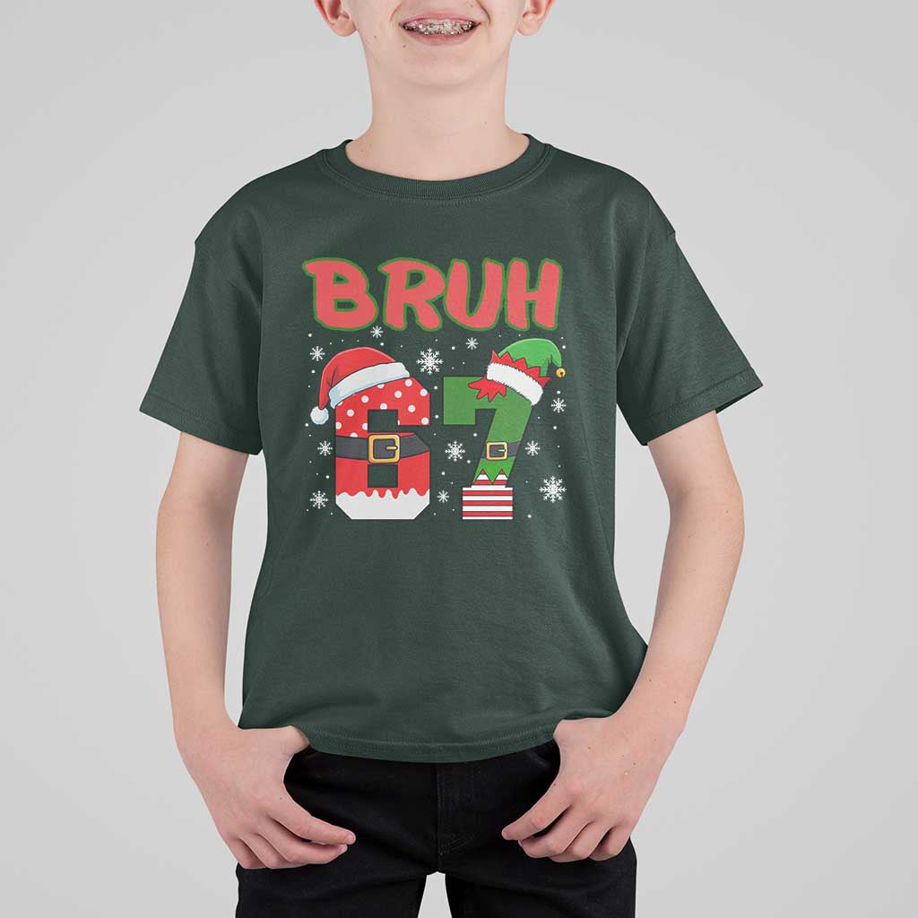 67 Christmas T Shirt For Kid Six Seven Bruh Funny Boys Kids Meme Pajamas Gen Alpha Slang - Wonder Print Shop