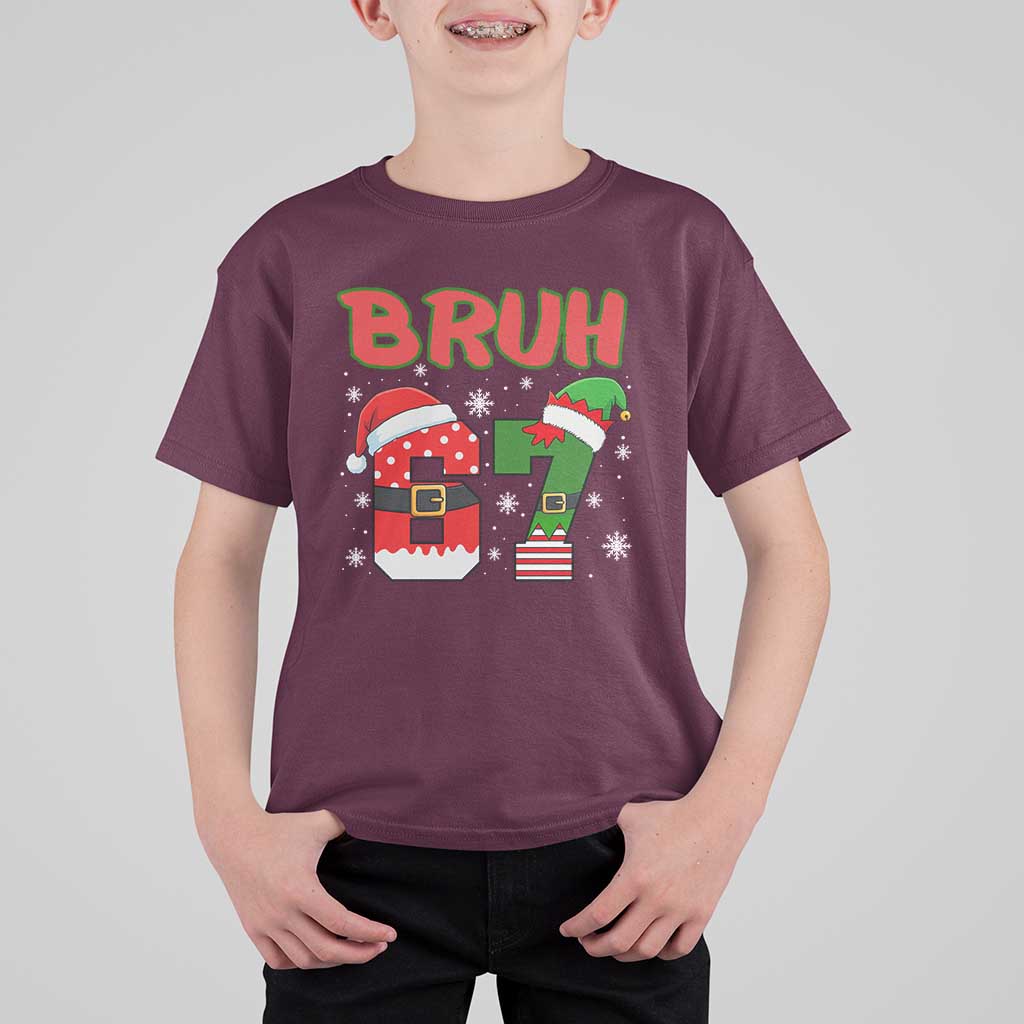 67 Christmas T Shirt For Kid Six Seven Bruh Funny Boys Kids Meme Pajamas Gen Alpha Slang - Wonder Print Shop