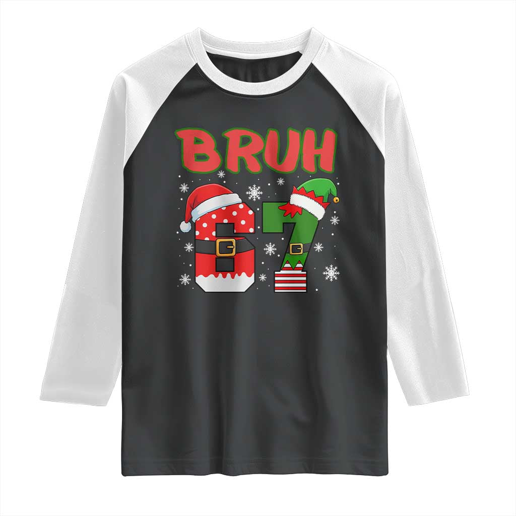 67 Christmas Raglan Shirt Six Seven Bruh Funny Boys Kids Meme Pajamas Gen Alpha Slang - Wonder Print Shop