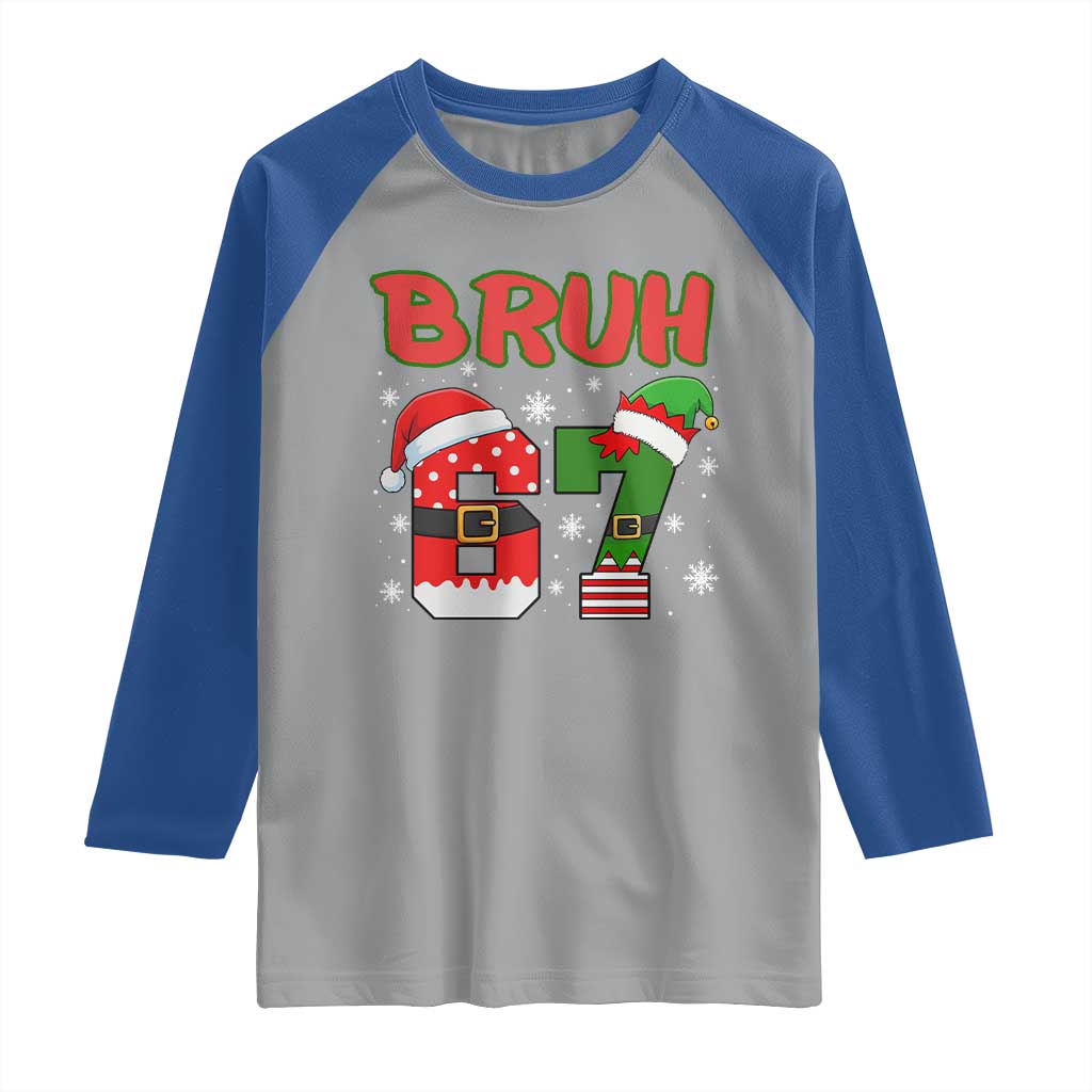 67 Christmas Raglan Shirt Six Seven Bruh Funny Boys Kids Meme Pajamas Gen Alpha Slang - Wonder Print Shop