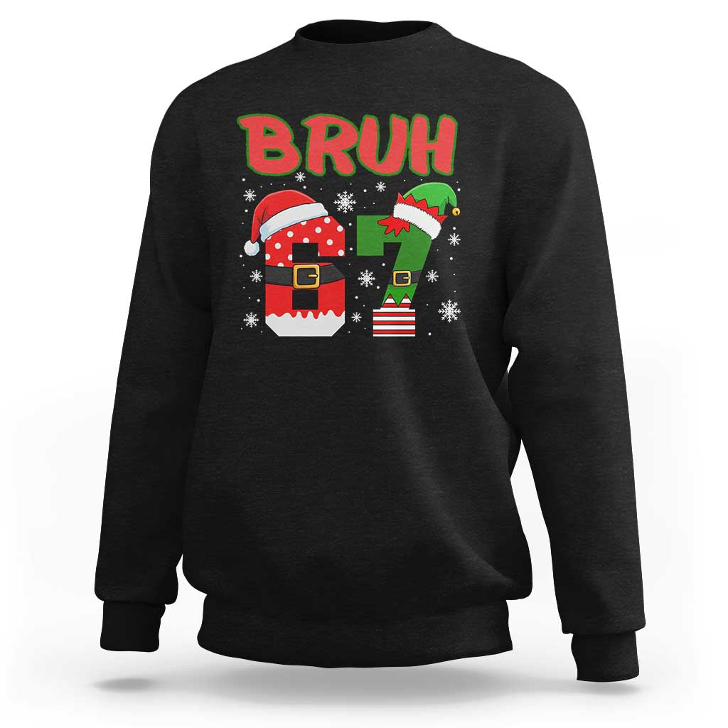 67 Christmas Sweatshirt Six Seven Bruh Funny Boys Kids Meme Pajamas Gen Alpha Slang - Wonder Print Shop