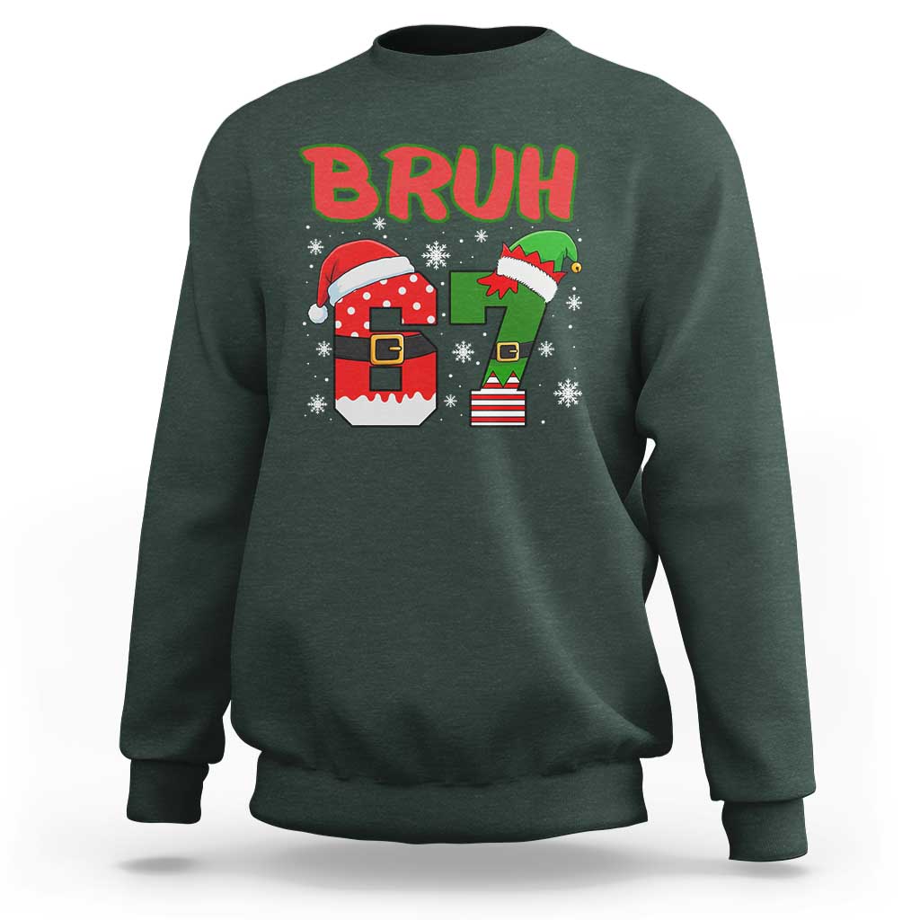 67 Christmas Sweatshirt Six Seven Bruh Funny Boys Kids Meme Pajamas Gen Alpha Slang - Wonder Print Shop