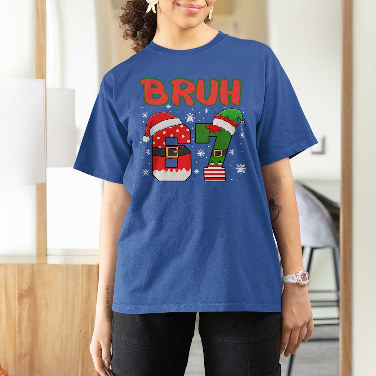 67 Christmas T Shirt For Women Six Seven Bruh Funny Boys Kids Meme Pajamas Gen Alpha Slang - Wonder Print Shop